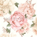 Papierové tapety na stenu IMPOL veľké ružovo-béžové kvety