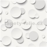 Papierové tapety na stenu IMPOL 3D bubliny sivé