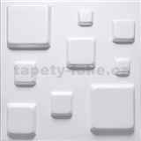 Stropné panely 3D XPS BLOCKS biely rozmer 50 x 50 cm