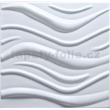 Stropné panely 3D XPS WAVE biely rozmer 50 x 50 cm (vlnovka velká)