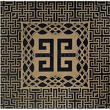 Stropné panely 3D XPS VERSO - grécky kľúč zlato-čierny rozmer 50 x 50 cm