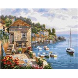 Maľovanie podľa čísel jazero Como rozmer 40 x 50 cm