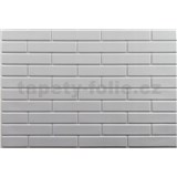 Obkladové panely 3D PVC rozmer 440 x 580 mm malá tehla biela s bielou škárou