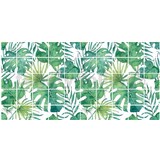 Obkladové panely 3D PVC rozmer 964 x 484 mm listy monstery zelené