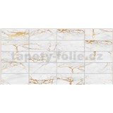 Obkladové panely 3D PVC rozmer 955 x 480 mm mramor zlato-sivý