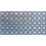 Obkladové panely 3D PVC rozmer 975 x 492 mm biele kvety na modrom podklade