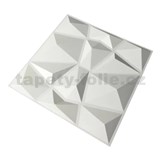 Obkladové panely 3D PVC Diamant biely mini rozmer 500 x 500 mm, hrúbka 1 mm,
