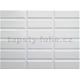 Obkladové panely 3D PVC rozmer 440 x 580 mm obklad biely s bielou škárou