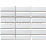 Obkladové panely 3D PVC rozmer 440 x 580 mm obklad biely so sivou škárou