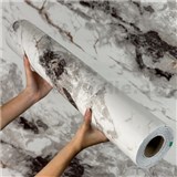 Samolepiaci panel na stenu na penovom podklade mramor sivo-čierny rozmer 280 x 60 cm