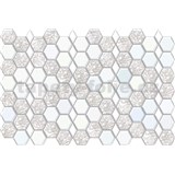 Obkladové panely 3D PVC rozmer 966 x 645 mm, hexagon bielo-sivý - POSLEDNÉ KUSY