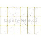 Obkladové panely 3D PVC rozmer 947 x 635 mm, mramor biely so zlatou špárou - POSLEDNÉ KUSY