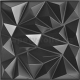 Obkladové panely 3D PVC DIAMANT malý čierny rozmer 500 x 500 mm, hrúbka 1 mm,