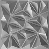 Obkladové panely 3D PVC DIAMANT malý sivý rozmer 500 x 500 mm, hrúbka 1 mm,