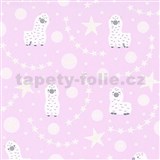 Vliesové tapety na stenu IMPOL Sweet and Cool lamy alpaka na ružovom podklade