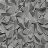 Vliesové tapety na stenu Times - 3D hrany sivo-strieborné