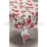 Obrusy návin 20 m x 140 cm ruže červené s lístkami