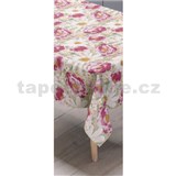 Obrusy návin 20 m x 140 cm margarétky a ruže