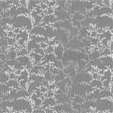 Obrusy návin 20 m x 140 cm popínavé vetvičky sivé