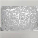 Vinylové dekoratívne prestieranie na stôl Metalic písmená strieborné 45 x 30 cm - POSLEDNÉ KUSY