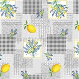 Obrus metráž citróny s kvetinami