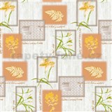 Obrus metráž žlté kvety s listami