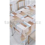 Obrus metráž patchwork hnedý