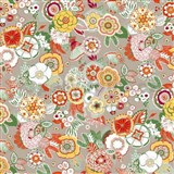 Obrusy návin 20 m x 140 cm retro kvetinová koláž