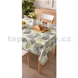 Obrusy návin palmové listy zeleno-černé 20 m x 140 cm