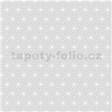 Vliesové tapety na stenu drobný geometrický vzor biely na sivom podklade