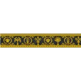 Luxusné vliesové  bordúry na stenu Versace III barokový kvetinový vzor čierno-zlatý