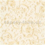 Luxusné vliesové  tapety na stenu Versace III klasický barokový vzor béžovo-zlatý