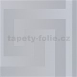 Luxusné vliesové  tapety na stenu Versace III grécky kľúč strieborný