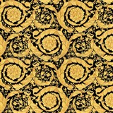 Luxusné vliesové tapety Versace III barokový kvetinový vzor žlto-čierny-POSLEDNÉ KUSY
